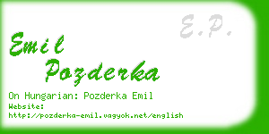 emil pozderka business card